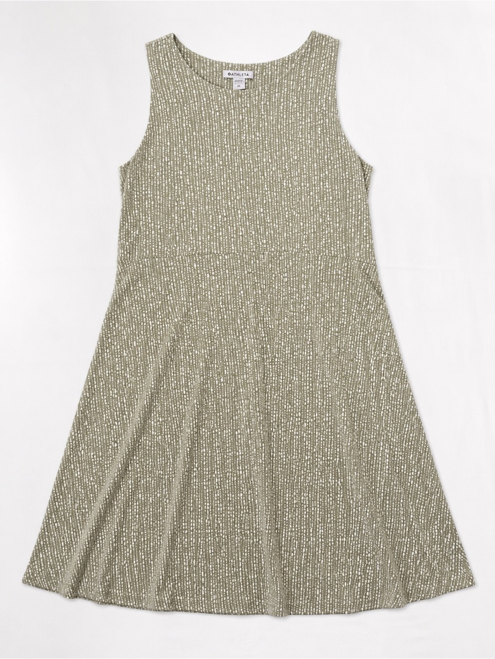 Athleta Sage Green Printed Sleeveless Swing Dress 2X